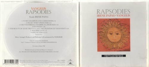 Płyta CD Irene Papas Vangelis - Rapsodies 1986/2007 Remastered __________