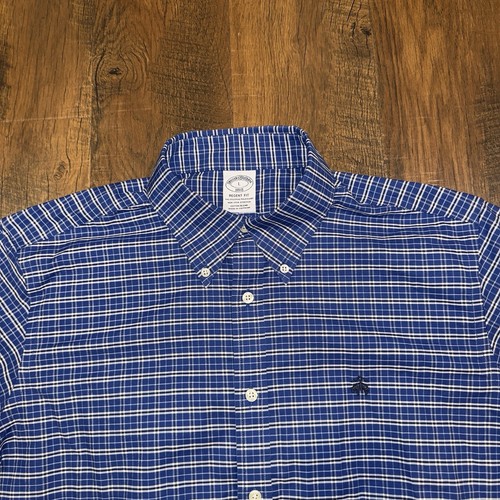 Brooks Brothers 1818 Regent Plaid Dress Shirt Long Sleeve NonIron Mens Sz Large - Picture 2 of 5