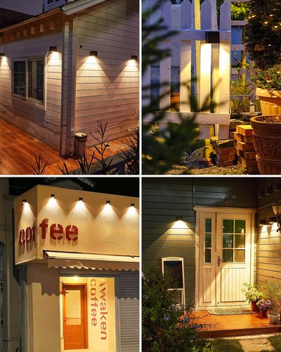 Solar Wall Lights Outdoor,Square Modern Solar Wall Sconce IP65 Waterproof Dow... - Picture 5 of 7