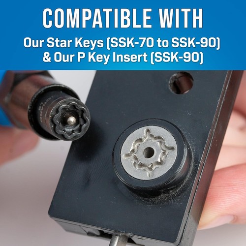 Compact Star Key Wrench Kit with Deep Hex Sockets - Ideal for Pedestal Unlocking - Picture 5 of 9