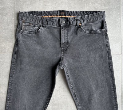 100%ORIG HUGO BOSS JEANS GR. W38 L34 GRAU DENIM STRETCH DELAWARE SLIM FIT LOGO