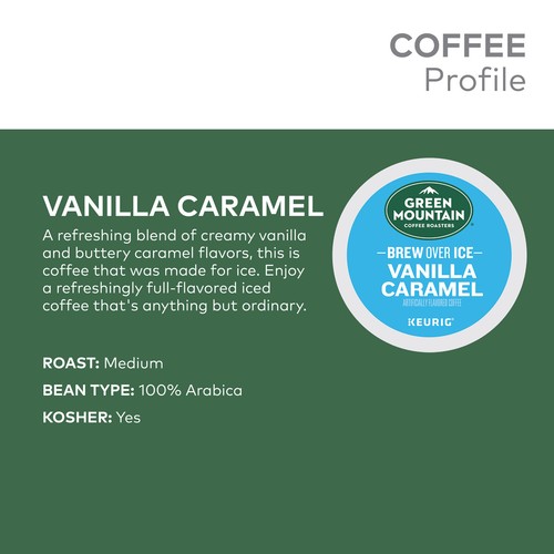 Green Mountain Coffee Roasters Brew Over Ice Vanilla Caramel, K-Cups, 72 Count - Picture 2 of 8