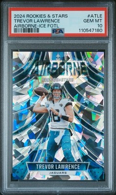 🔥 2024 Rookies & Stars Airborne ICE Trevor Lawrence #A-TLE 🔥/18🔥POP 4🔥PSA 10