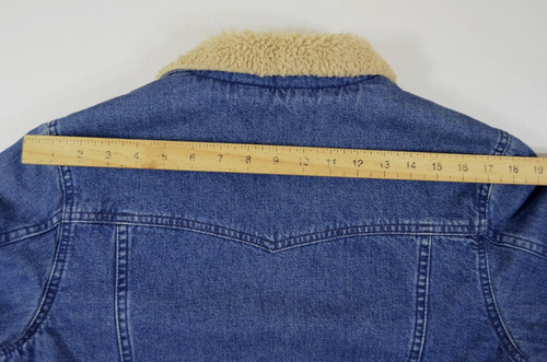 perfect Vintage LEVIS SHERPA JACKET SIZE M BOMBER Fleece TRUCKER Denim jeans men - Picture 8 of 14