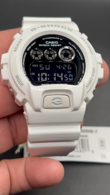 Casio G-Shock DW6900-7 Metallic Mirror White Glossy Digital Men's