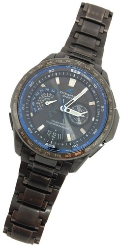 CASIO OCEANUS Classic Line OCW-T750 Radio Solar Used Watch Black Dial Titanium - Picture 1 of 8