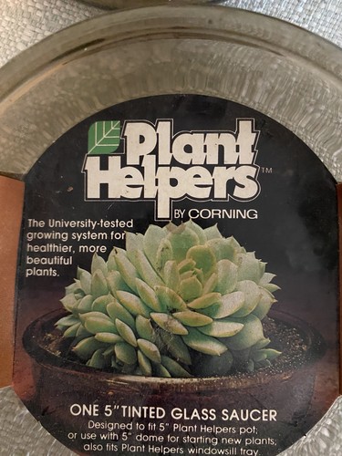 Vintage Corning USA Glass Plant Helper PH-5-S Saucer Terrarium Base 5”Amber NEW - Picture 3 of 3