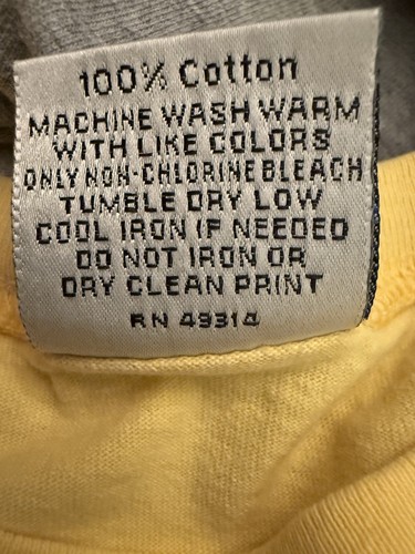 T Shirt Vintage US Naval Academy Giallo Uomo Taglia XL Difettosa - Foto 3 di 10