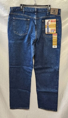 Jeans Wrangler Five Star uomo 40X32 vestibilità rilassata forma a U denim lavaggio med nuovo con etichette - Foto 2 di 4