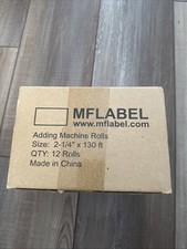 2 1/4" x 130 FT, 1-PLY PAPER, ADDING MACHINE CALCULATOR REGISTER ROLLS, 12/PACK