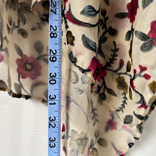 Kori America Top Camicia Cardigan Kimono Donna Taglia Small Media Velluto Floreale - Foto 13 di 15