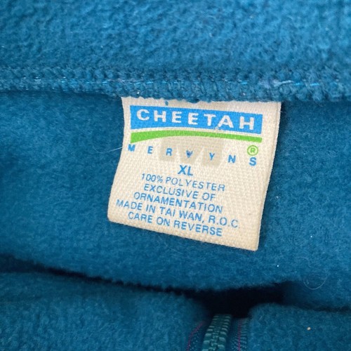 Vintage Cheetahs Mervyns Jacket Mens Size XL Teal Fleece - Picture 5 of 7