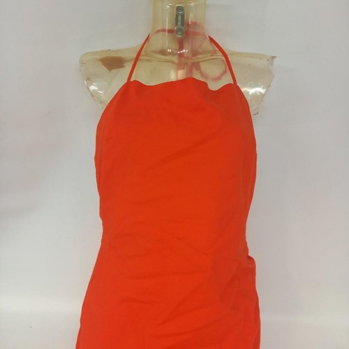 Reiss Halter Cross Back Orange Dress Linen Blend UK 14 BNWT SK12 CHT - Picture 2 of 11