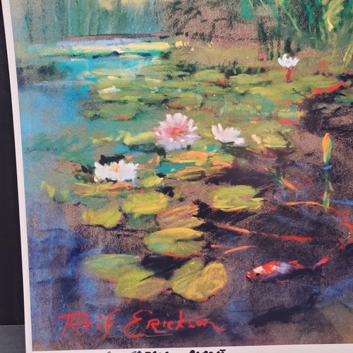 Reif Erickson - A Special Place - Signed Print Koi Fish Asian China Pond Lily - Picture 4 of 9