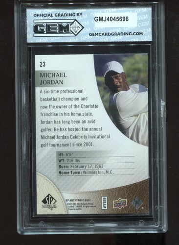 Michael Jordan 2013 SP Authentic Golf #23 PGA NBA Chicago Bulls GEM MINT 10 - Picture 2 of 2