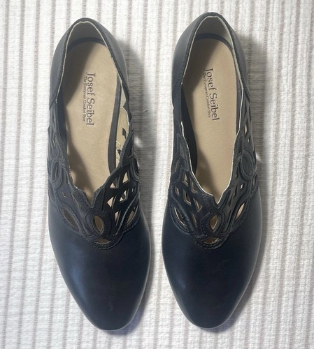 NEW Josef Seibel ‘Tina’ Laser Cut Slip On Dress Pump Black US 6.5/EU 37 Comfort - Picture 9 of 10