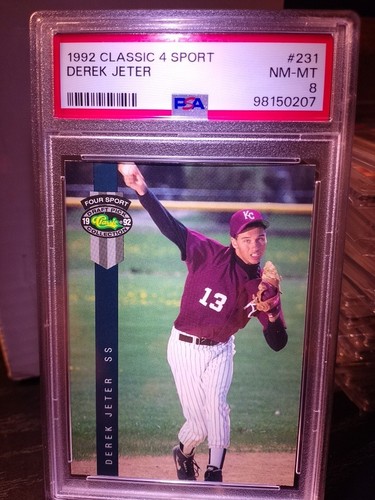 Derek Jeter RC Rookie 1992 Classic 4 Sport PSA 8 HOF YANKEES