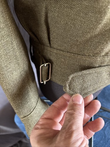 Vintage 1951 Wool Military Bomber Jacket Bond Clothes Shop Belted Blouse Serge - Picture 2 of 17