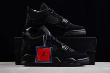 Us Size 7-12  Jordan 4 Retro "Black Cat" Men's Basketball Shoes Mid Top