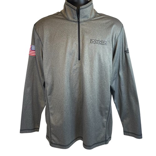 The North Face USA Flag Embroidered 1/4 Zip Mens XL Grey Pullover - Picture 2 of 16