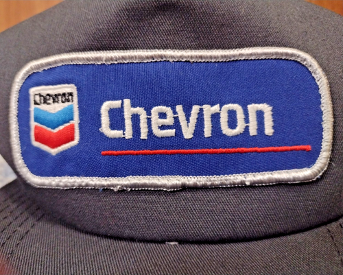 CHEVRON Trucker Hat/ Cap MADE in USA by Unitog Blue w/ Patch Snapback Fits ALL! - Picture 2 of 10