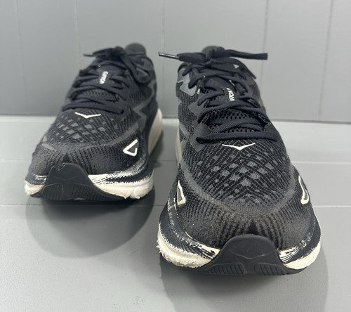 Zapatillas deportivas Hoka Clifton 9 para mujer talla 12B negras blancas usadas en excelente estado - Imagen 2 de 13