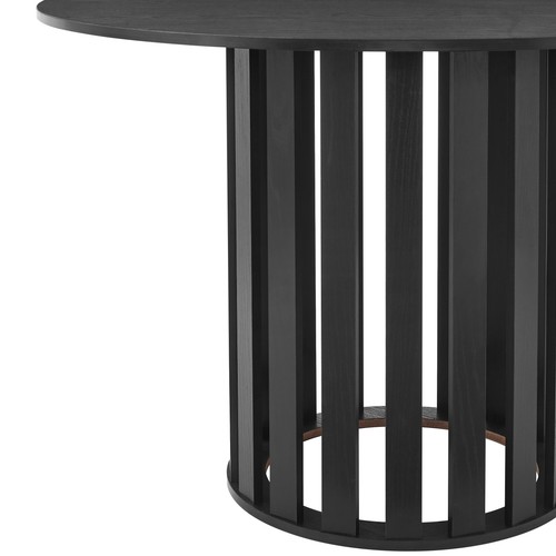 Design Square Ximena Round Wooden Kitchen Dining Table 110cm Black - Picture 4 of 6
