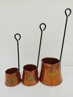 Vintage Copper CIDER Measuring Jugs Set with Long Handles - D25