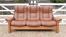 Ekornes Stressless Windsor New Cognac Leather Recliner Sofa