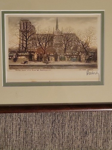 4er Set ANTIKE SIGNIERTE "HUBERT" HANDKOLORIERTE LITHOGRAPHIE Paris Frankreich gerahmte Kunst - Bild 13 von 24