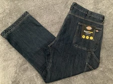 Dickies MENS 42x30 DuraTech Renegade Dark Blue Double Knee Denim Jeans Pants NEW