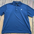 Mens Ashworth Navy Blue Cotton Hybrid Golf Polo Shirt Size Xl. “Bcc” Branded