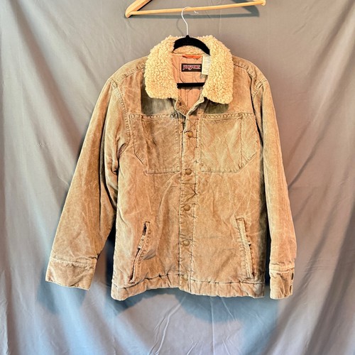 Chaqueta forrada de pana tostada vintage Y2K JanSport para hombre talla mediana