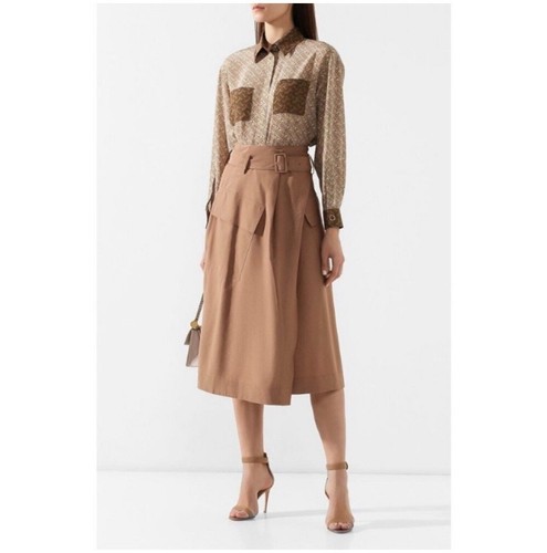Vince Utility Cargo Belted Wrap A Line Midi Skirt Size 2 Beachwood - Picture 3 of 12