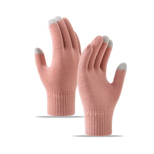 1 Pair Fleece-Lined Warm Knit Gloves for Cycling Skiing Touchscreen Gloves Sweet - Picture 5 of 24