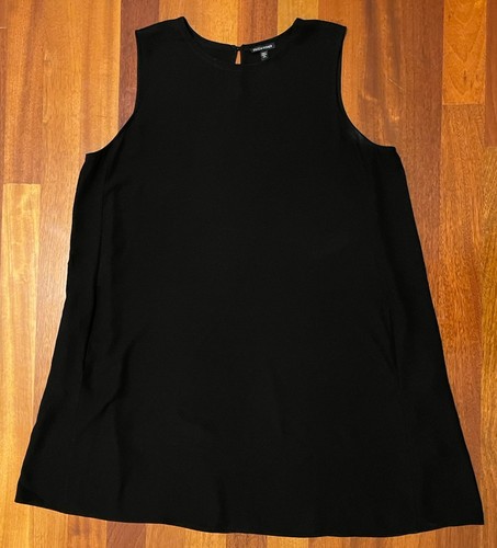 Eileen Fisher Black Silk Shift Knee Length Dress-Sz XL~Beautiful~ - Picture 10 of 10