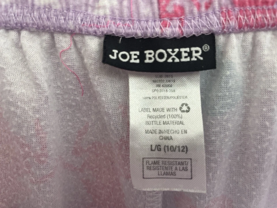 Joe Boxer Niños Niñas Arco Iris Unicornio Corazones Poliéster Pull On PJ Pantalones Púrpura L Foto 2 de 4