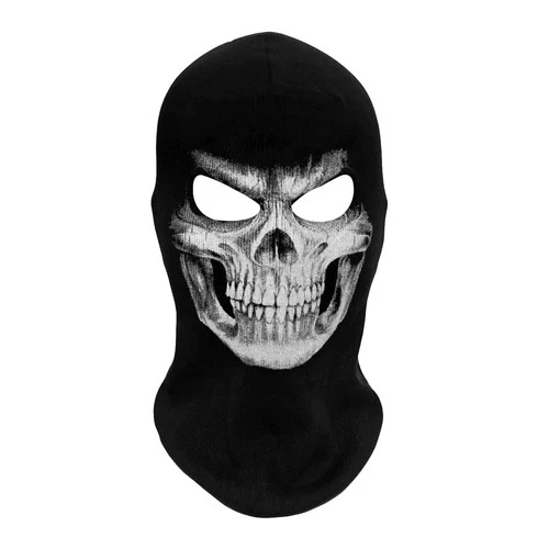 Motorcycle Balaclava Skull Print Full Face Mask Windproof Skiing Head Neck Warme - product listing photo