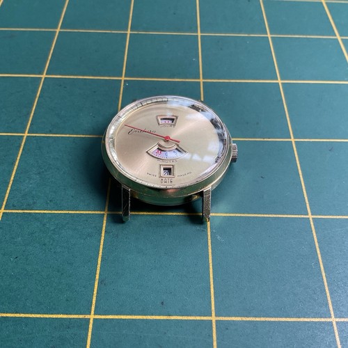VTG ENDURA JUMP HOUR GOLD PLATED FOR PARTS OR REPAIR SWISS WATCH J2 - Picture 2 of 9