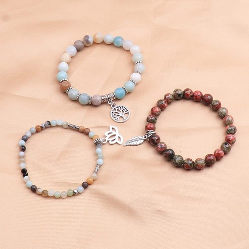 Tree of Life Yoga Healing Stone Bracelets, Multilayer Lotus Chakra Stone Reiki B - Picture 3 of 6