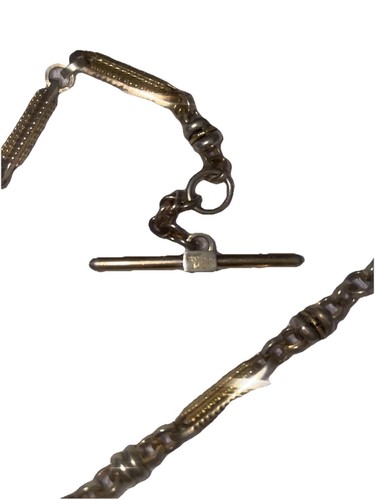 Viktorianische goldgefüllte schwere ausgefallene Glieder-Taschenuhrkette datiert 14. März 1882 - Bild 12 von 13