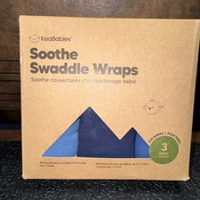 KeaBabies Soothe Swaddle Wraps, Organic cotton 3 Pack, Fits 7-15 lbs, 0-3 Months