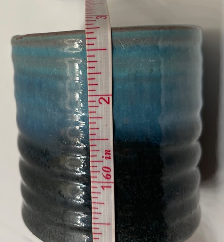 Rowantrees Pottery Turquoise Ombre Mug Blue Hill ME - Picture 7 of 8