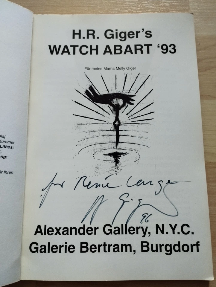 HR GIGER - Watch Abart 1993 - Signiert mit Widmung  - Bild 3 von 4