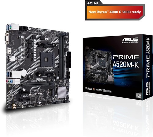 ASUS PRIME A520M-K, AMD AM4, MATX, 64GB DDR4, 2 X DIMM, D-SUB, HDMI, PCIE Prime - Afbeelding 6 van 10