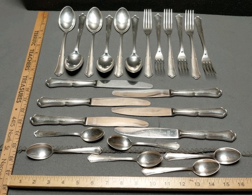 24 tlg Set Bruckmann & Söhne Liselotte 90 versilbert Vintage Gabeln Löffel Messer - Bild 2 von 16
