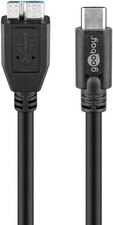 Goobay 67996 USB-C™ auf Micro-B 3.0 Kabel, schwarz, 1 m - USB 3.0-Micro-Stecker 