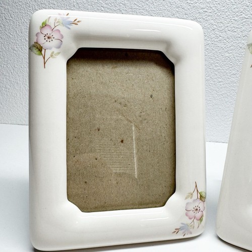 Juego de 2 marcos florales de cerámica vintage 5x3 Cottagecore Shabby Chic - Imagen 2 de 8