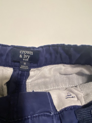 Boy’s Crown And Ivey Shorts Size 10 Blue Adjustable Waist - Picture 3 of 3