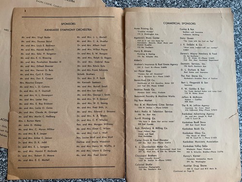 1954 Program Kankakee IL Symphony Orchestra - Picture 3 of 5